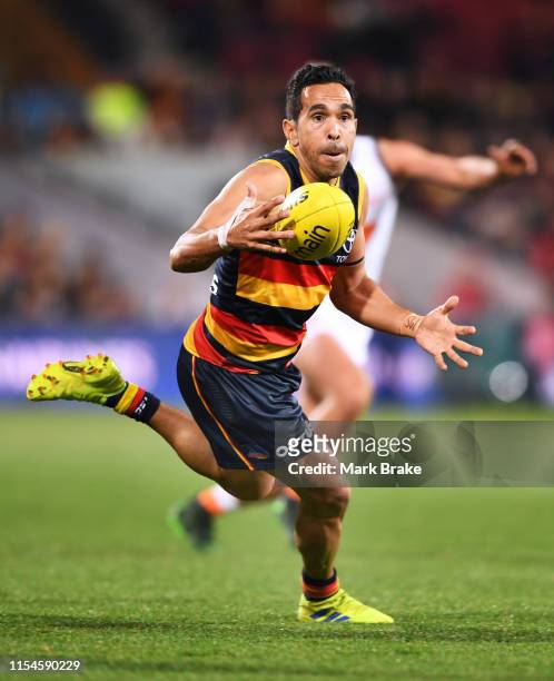 Eddie Betts of the Adelaide Crows during the round 12 AFL match between the Adelaide Crows and the Greater Western Sydney Giants at Adelaide Oval on...