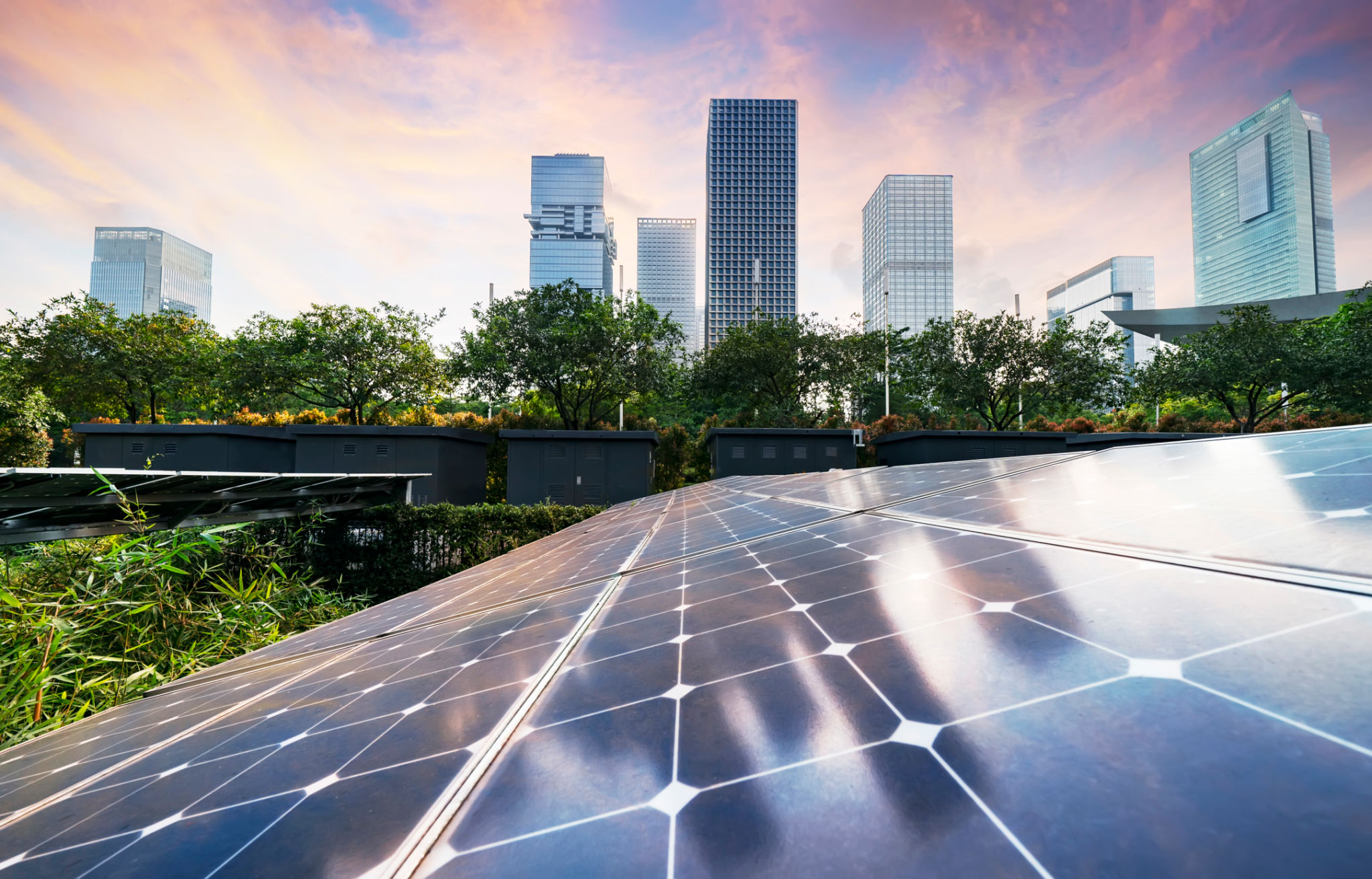 Solar Power Plant in modern city,Sustainable Renewable Energy Solar Power Plant in modern city,Sustainable Renewable Energy