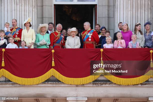 Queen Elizabeth II, Catherine, Duchess of Cambridge and Prince William, Duke of Cambridge, Meghan, Duchess of Sussex, Prince Harry, Duke of Sussex on...