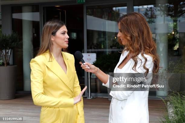 Miss France and Miss Universe 2016 Iris Mittenaere and Miss France 2010 Malika Menard, who presents the web show "e-Mag 360 VR" attend the 2019...