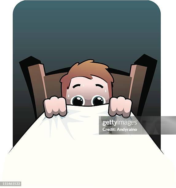 who's afraid... - scared child stock illustrations