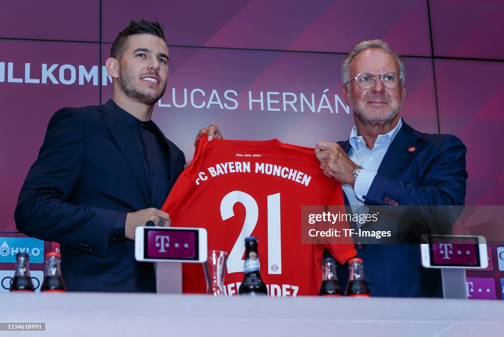 FC Bayern Muenchen Unveils New Signing Lucas Hernandez