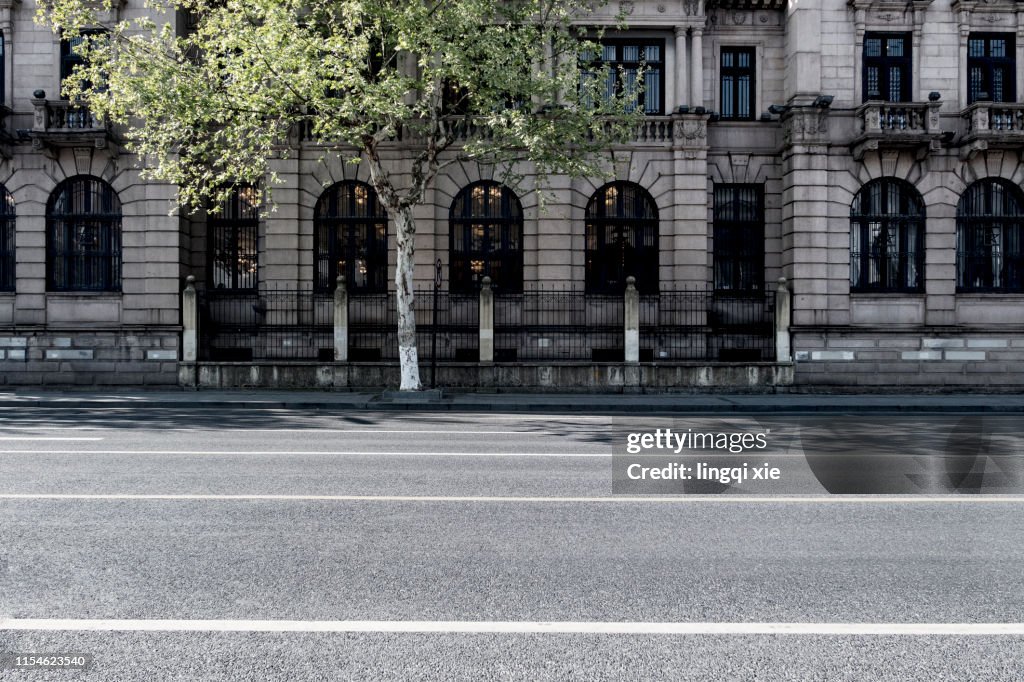 Empty Hangzhou city road in China