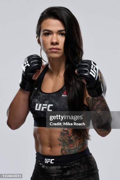 Claudia Gadelha of Brazil poses for a portrait during a UFC photo session on July 3, 2019 in Las Vegas, Nevada.