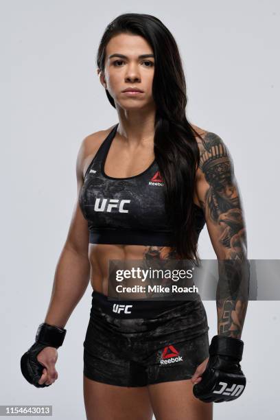 Claudia Gadelha of Brazil poses for a portrait during a UFC photo session on July 3, 2019 in Las Vegas, Nevada.