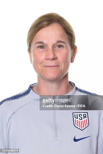 Jill Ellis, Head Coach of USA poses for a portrait during the official FIFA Women's World Cup 2019 portrait session at Best Western Premier Hotel de...