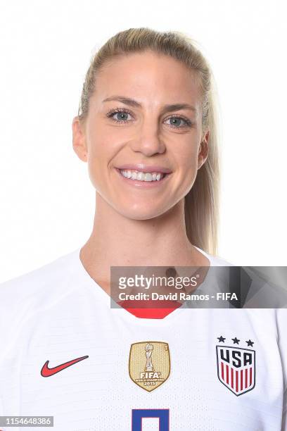 Julie Ertz of the USA poses for a portrait during the official FIFA Women's World Cup 2019 portrait session at Best Western Premier Hotel de la Paix...