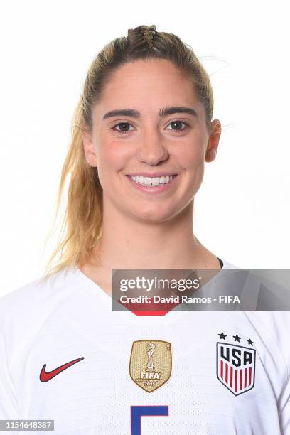 Morgan Brian of the USA poses for a portrait during the official FIFA Women's World Cup 2019 portrait session at Best Western Premier Hotel de la...