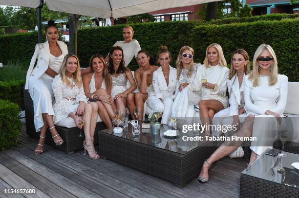 Selita Ebanks, Janine Robertson, Nathalie Dauriac, guest, Jodie Kidd, Sharlely Becker, Chloe Green, Paris Hilton, Caroline Stanbury, Juliet Angus and...