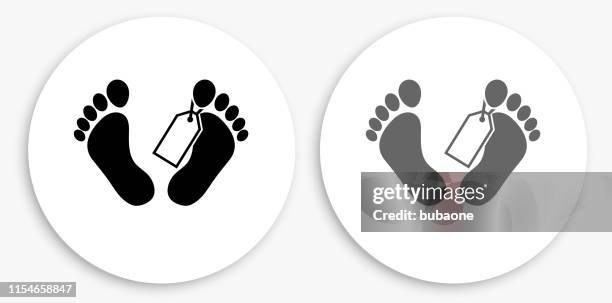 corpse tag black and white round icon - tot stock-grafiken, -clipart, -cartoons und -symbole