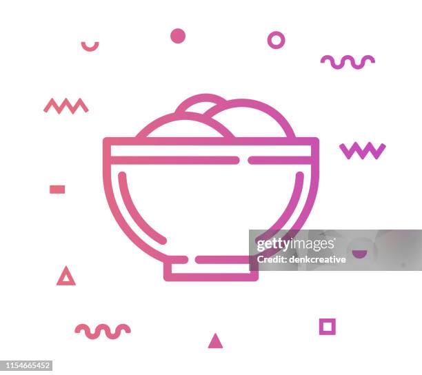 foods line style icon design - eating salad stock illustrations
