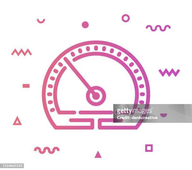 speed test line style icon design - futuristic speedometer stock illustrations