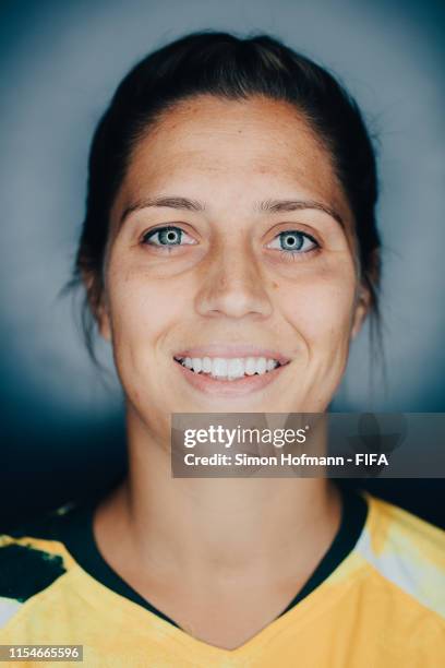 Katrina Gorry of Australia poses for a portrait during the official FIFA Women's World Cup 2019 portrait session at Royal Hainaut Spa & Resort Hotel...
