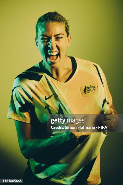 Alanna Kennedy of Australia poses for a portrait during the official FIFA Women's World Cup 2019 portrait session at Royal Hainaut Spa & Resort Hotel...