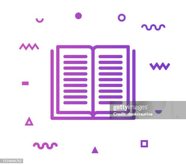 instruction manual line style icon design - books stack home stock illustrations