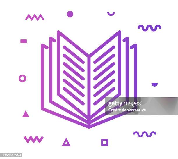 book line style icon design - gamification stock illustrations