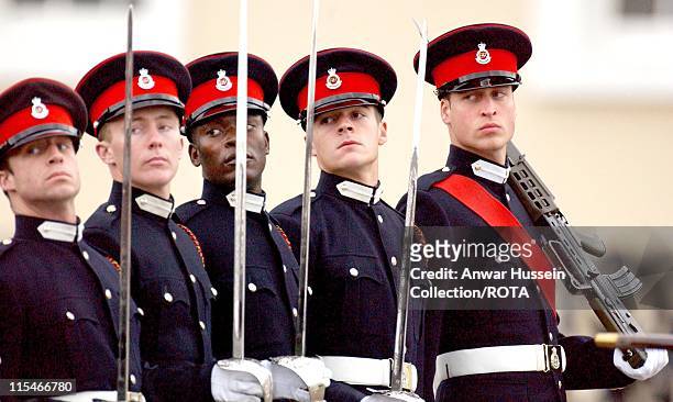 Prince William takes part in the Sovereign's Parade at the Royal Military Academy Sandhurst on December 15, 2006.