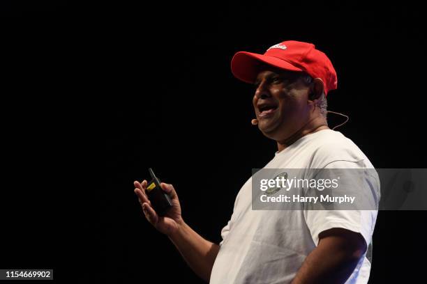 Hong Kong - 9 July 2019; Tony Fernandes, CEO, AirAsia, on Centre Stage during day one of RISE 2019 at the Hong Kong Convention and Exhibition Centre...