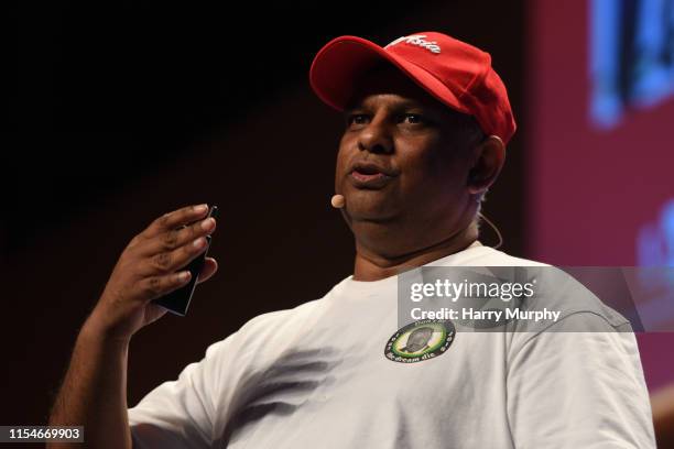 Hong Kong - 9 July 2019; Tony Fernandes, CEO, AirAsia, on Centre Stage during day one of RISE 2019 at the Hong Kong Convention and Exhibition Centre...