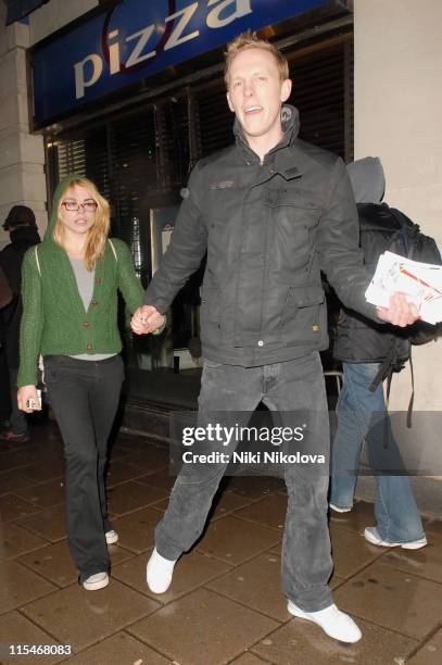 Billie Piper and Laurence Fox during Billie Piper Sighting Leaving the Garrick Theatre in London - March 5, 2007 at Garrick Theatre in London, Great...