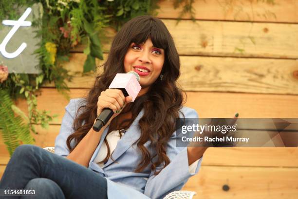 Jameela Jamil speaks onstage during Aerie REALTreat in Collaboration with Create & Cultivate on June 08, 2019 in Los Angeles, California.