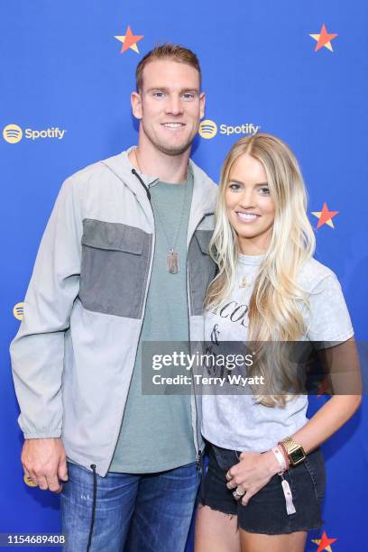 Ryan Tannehill and Lauren Tannehill visit Spotify House during CMA Fest at Ole Red on June 08, 2019 in Nashville, Tennessee.