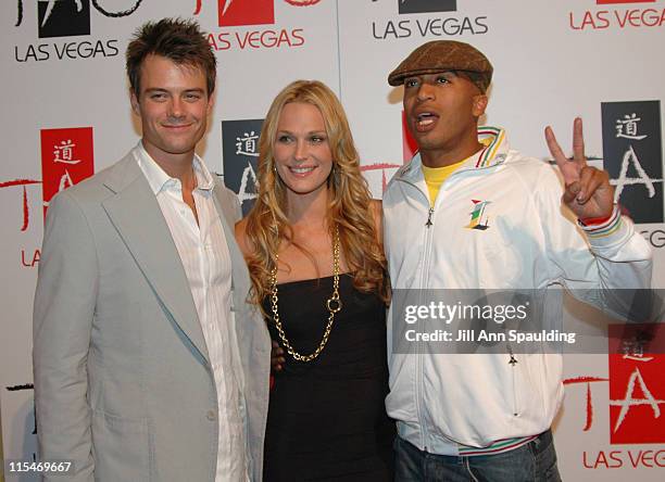 Josh Duhamel, Molly Sims and James Lesure during Grand opening of Tao Las Vegas at The Venetian Hotel in Las Vegas, NV, United States.