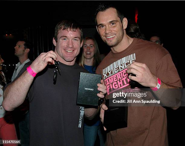 Matt Hughes and Rich Franklin during The Ultimate Fighter Weigh-In - November 4, 2005 at Hard Rock Hotel in Las Vegas, Nevada, United States.