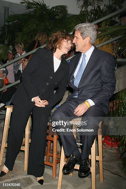 John Kerry and Teresa Heinz Kerry during John Kerry and Teresa Heinz Kerry Speak & Sign "This Moment on Earth" at Dutton's Bookstore in Brentwood,...