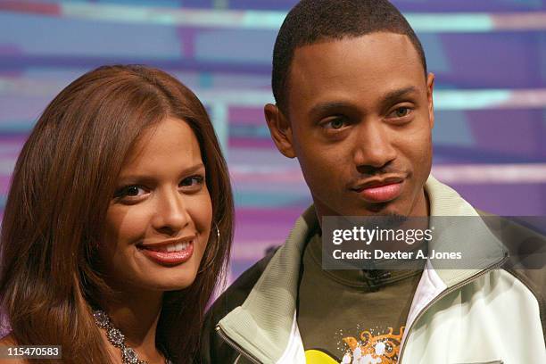 Rocsi and Terrence during Akon and DJ Khaled Visit BET's "106 & Park" - April 9, 2007 at BET Studios in New York City, New York, United States.