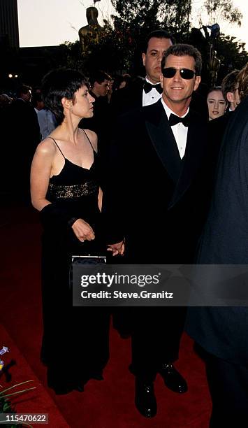 Mel Gibson and wife Robyn Gibson during The 69th Annual Academy Awards - Arrivals at Shrine Auditorium in Los Angeles, California, United States.