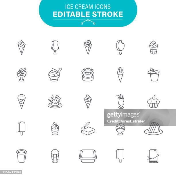 ice cream icons - dessert stock illustrations