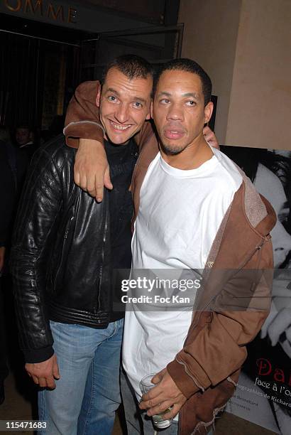 Maxime and Joey Starr during ""Beatrice Dalle Face a l'Objectif"" book and ""Champions"" book Launch at Cafe De L'Homme, Musee de L'Homme in Paris,...