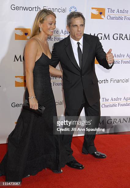 Christine Taylor and Ben Stiller during The Andre Agassi Charitable Foundation's 11th Grand Slam for Children at MGM Grand in Las Vegas, Nevada,...
