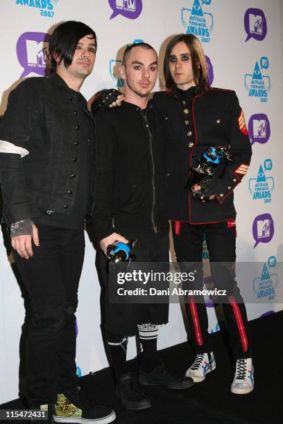 Jared Leto and 30 Seconds to Mars during MTV Australia Video Music Awards 2007 - GreenRoom at SuperDome in Sydney, NSW, Australia.