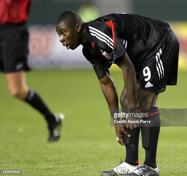 Freddy Adu in action. D.C. United tied the Galaxy 1-1 during the match at the Home Depot Center in Carson, California on April 10, 2004.