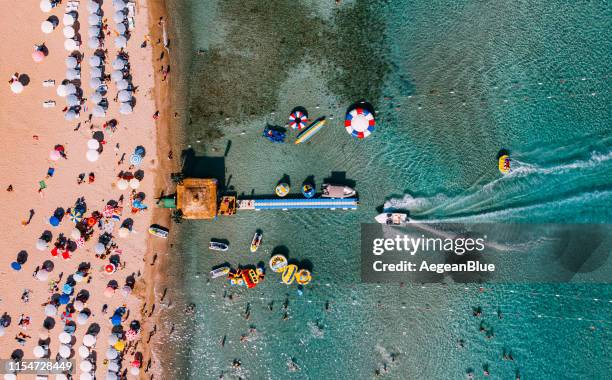 aerial view altinkum beach at turkey - antalya province stock pictures, royalty-free photos & images