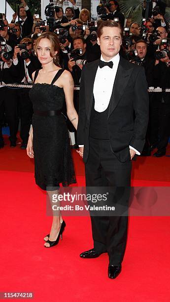 Angelina Jolie and Brad Pitt during 2007 Cannes Film Festival - "A Mighty Heart" Premiere - Arrivals at Palais des Festivals in Cannes, France.