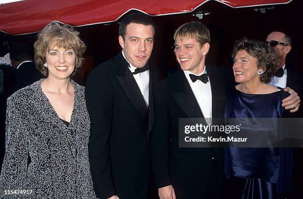 Chris Affleck, Ben Affleck, Matt Damon and mother Nancy Carlson-Paige