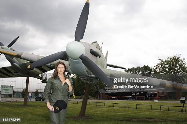 Lucy Pinder during Lucy Pinder Joins With Nuts Magazine To Fight The Ban on Nose Art By The RAF at Royal Air Force Museum in London, Great Britain.
