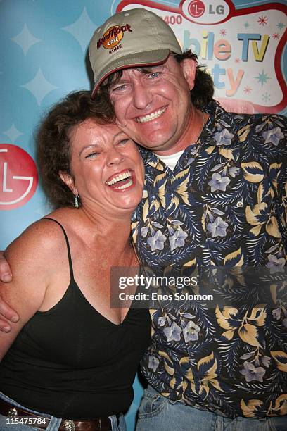 Erin Moran and husband Steven Fleischmann during LG Mobile TV Party at Stage 14 - Paramount Studios in Hollywood, CA, United States.