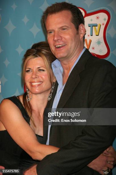 Jack Coleman and wife Beth Toussaint during LG Mobile TV Party at Stage 14 - Paramount Studios in Hollywood, CA, United States.