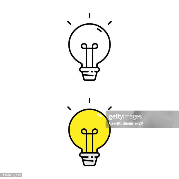 ilustraciones, imágenes clip art, dibujos animados e iconos de stock de bombilla e icono de idea. - light bulb