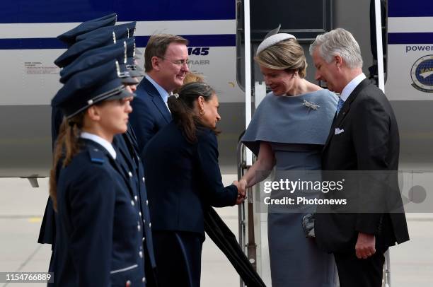 Erfurt, Germany 9.07.19 - Bezoek van Koning Filip & Koning Mathilde aan de Bondsrepubliek Duitsland, deelstaat Thüringen & Sachsen-Anhalt, ontvangst...