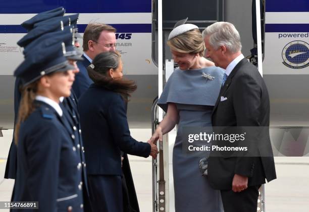 Erfurt, Germany 9.07.19 - Bezoek van Koning Filip & Koning Mathilde aan de Bondsrepubliek Duitsland, deelstaat Thüringen & Sachsen-Anhalt, ontvangst...