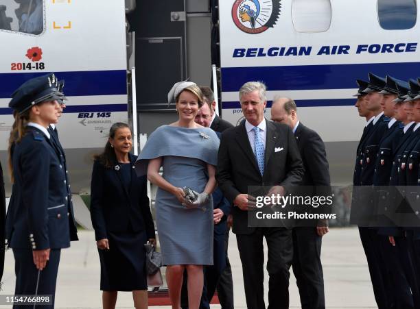 Erfurt, Germany 9.07.19 - Bezoek van Koning Filip & Koning Mathilde aan de Bondsrepubliek Duitsland, deelstaat Thüringen & Sachsen-Anhalt, ontvangst...