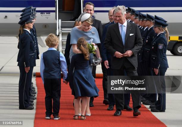 Erfurt, Germany 9.07.19 - Bezoek van Koning Filip & Koning Mathilde aan de Bondsrepubliek Duitsland, deelstaat Thüringen & Sachsen-Anhalt, ontvangst...