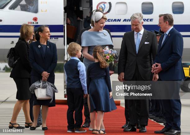 Erfurt, Germany 9.07.19 - Bezoek van Koning Filip & Koning Mathilde aan de Bondsrepubliek Duitsland, deelstaat Thüringen & Sachsen-Anhalt, ontvangst...