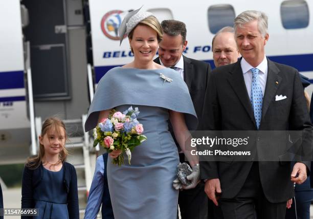 Erfurt, Germany 9.07.19 - Bezoek van Koning Filip & Koning Mathilde aan de Bondsrepubliek Duitsland, deelstaat Thüringen & Sachsen-Anhalt, ontvangst...