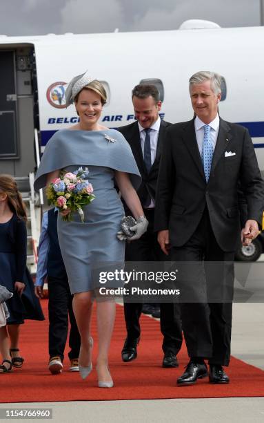 Erfurt, Germany 9.07.19 - Bezoek van Koning Filip & Koning Mathilde aan de Bondsrepubliek Duitsland, deelstaat Thüringen & Sachsen-Anhalt, ontvangst...